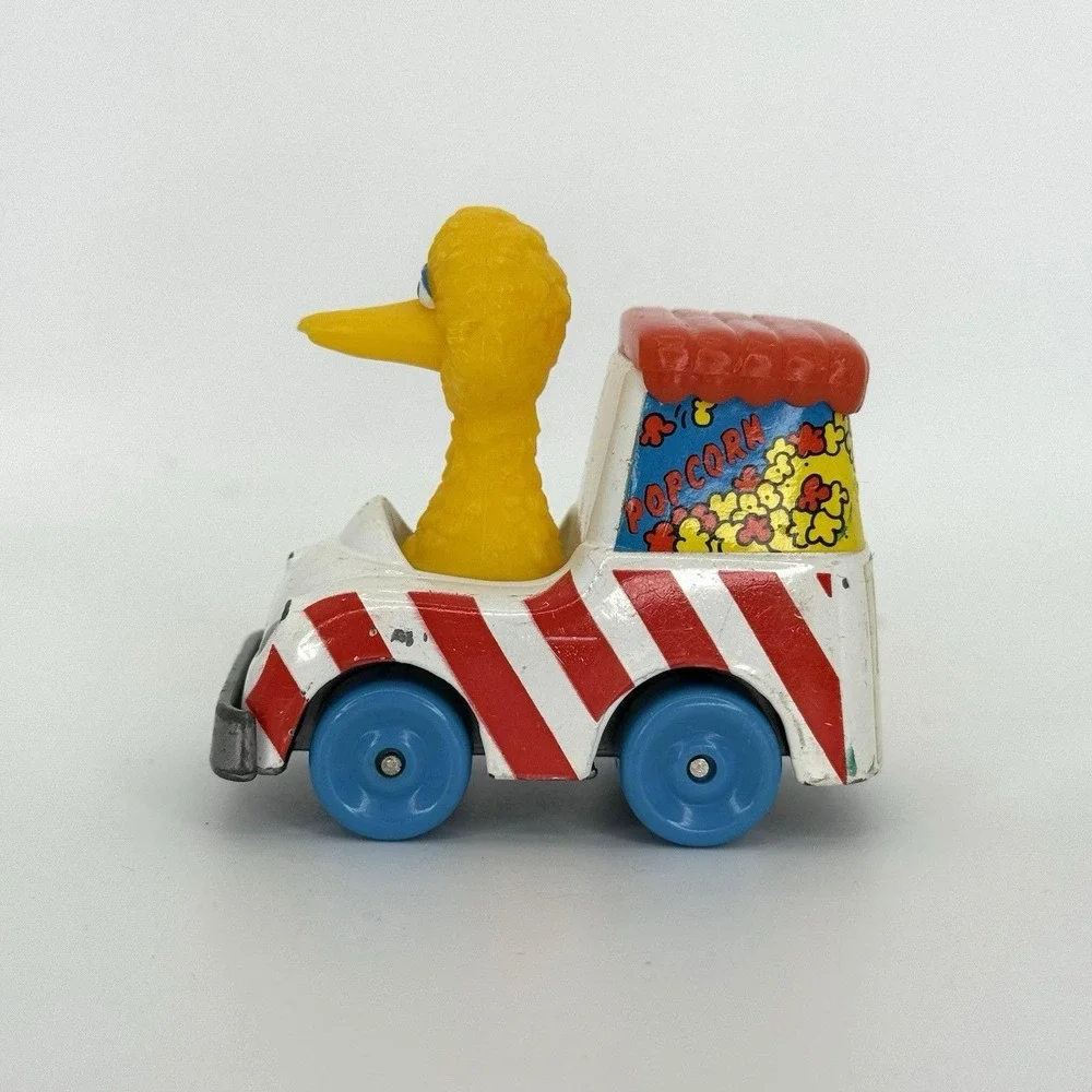 VTG 1983 Sesame Street Big Bird Popcorn Truck Diecast Toy Car 123 Pop Vehicle‎